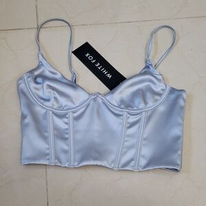 Ice Blue Acacia Bustier Top